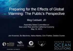 Meg Caldwell Testifies Before the California State Assembly Select Committee on Sea Level Rise and the California Economy