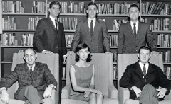 Brooksley E. Born, JD '64 (BA '61), center, with classmates from the <em>Stanford Law Review</em>