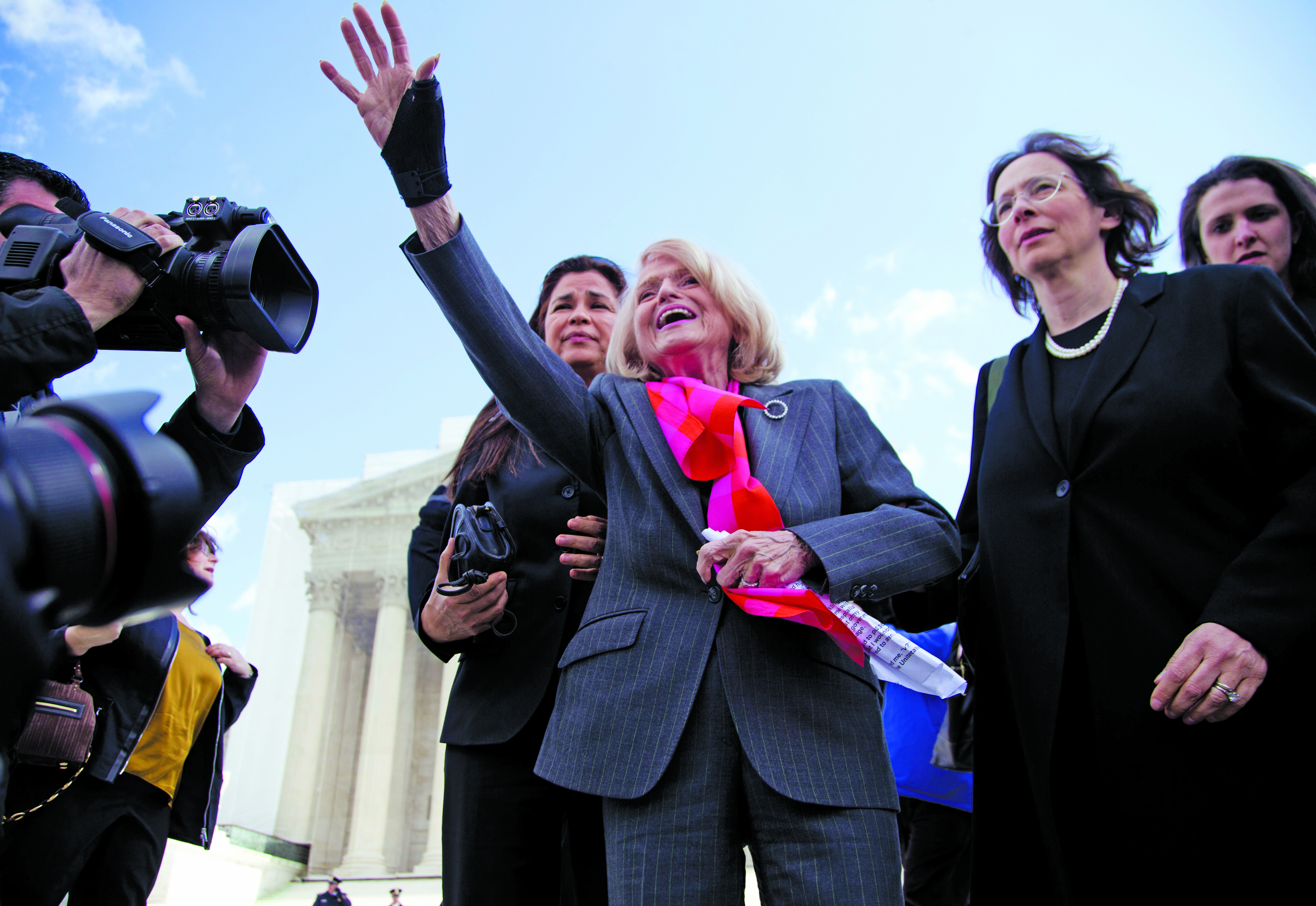 Stanford Clinic Client Edith Windsor with Pamela S. Karlan Outside the U.S. Supreme Court