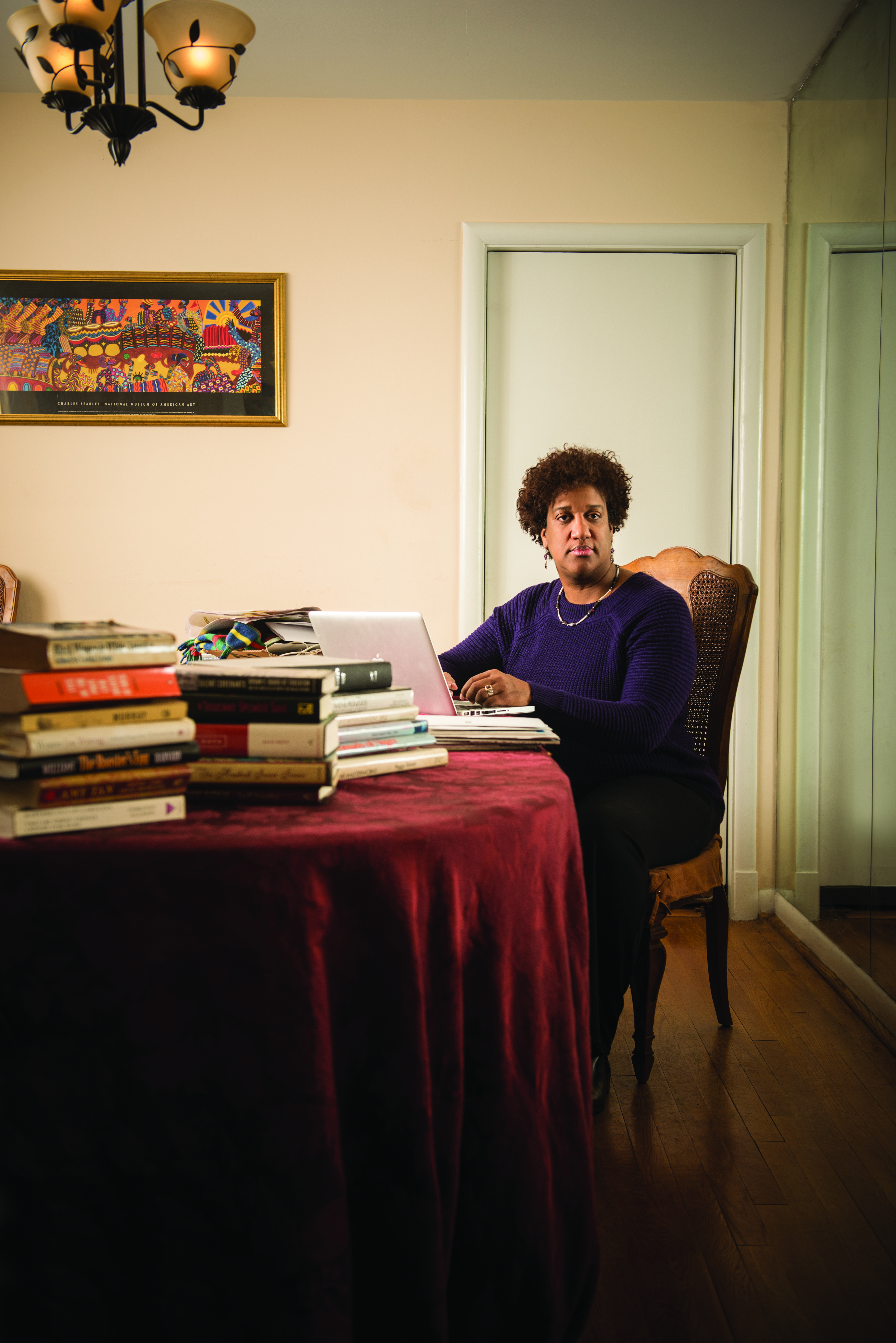 Lisa Jacobs, photographed at her home in Arlington VA, 25 March 2015, for Stanford Lawyer Magazine.