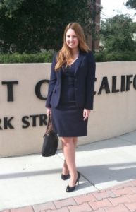 Abigail Barnes (JD '16) argues in San Luis Obispo Superior Court (Mar. 2015)