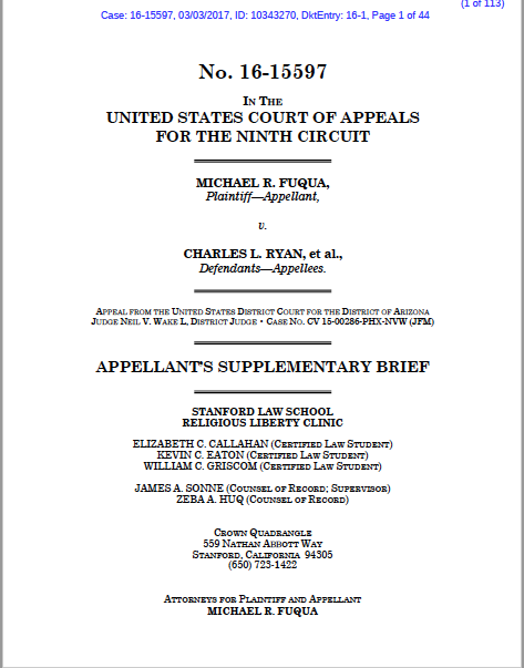 Religious Liberty Clinic Leads Inmate Appeal at Ninth Circuit 2