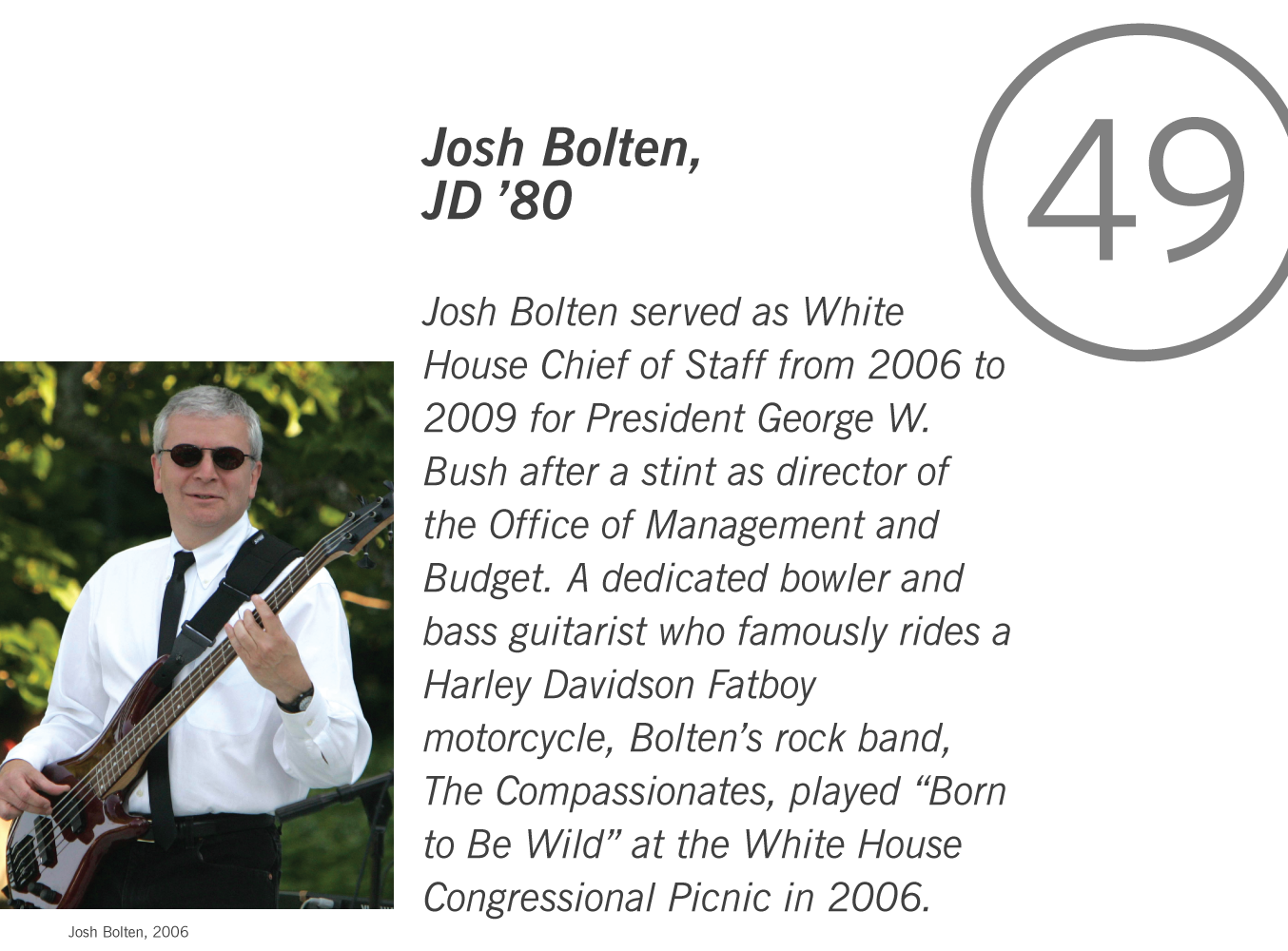 Josh Bolten, 2006