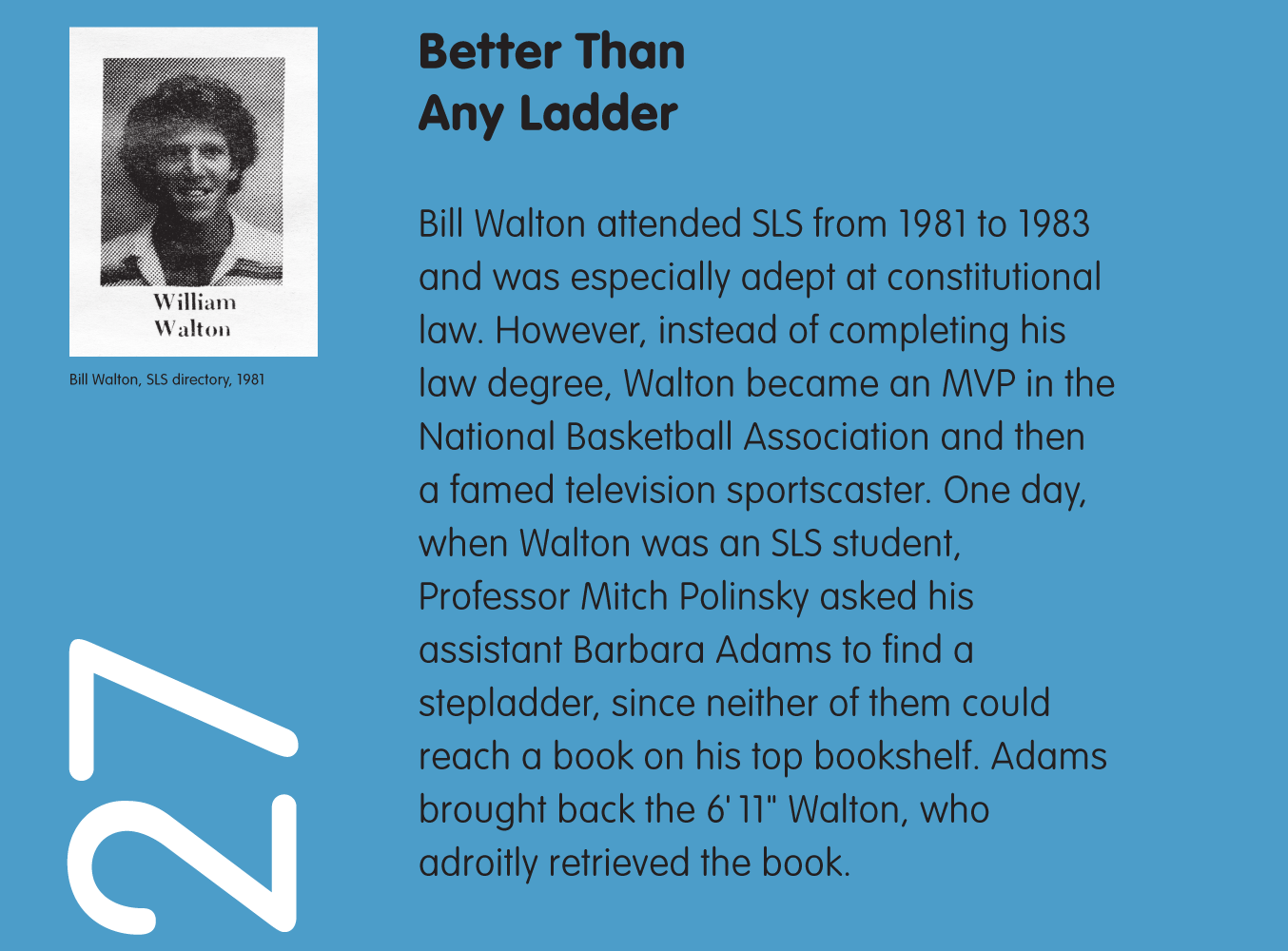 Bill Walton, SLS directory, 1981