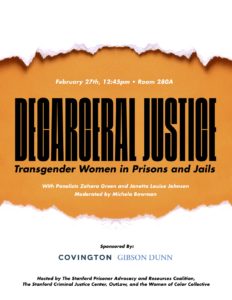 Decarceral Justice: Transgender Women in Prisons and Jails