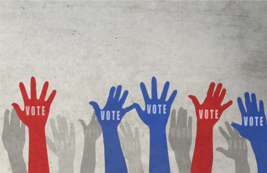 Voting hands