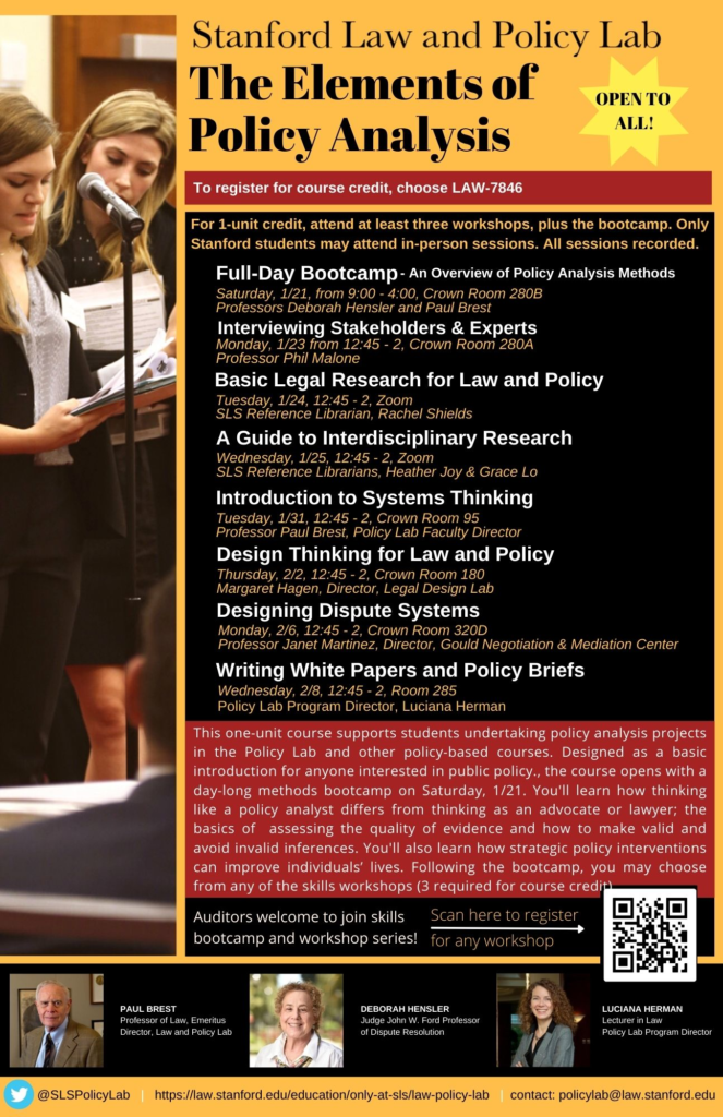 Law and Policy Lab Methods Bootcamp & Skills Workshops