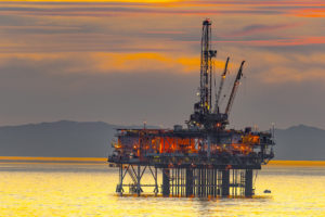 Oil platform in Huntington Beach California