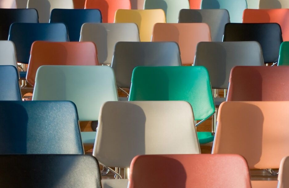 Series of colorful chairs
