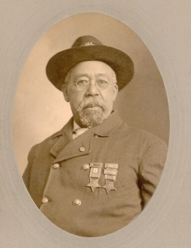WBG as commander of the GAR's C. W. Carroll Post 144, 1900 or 1901.