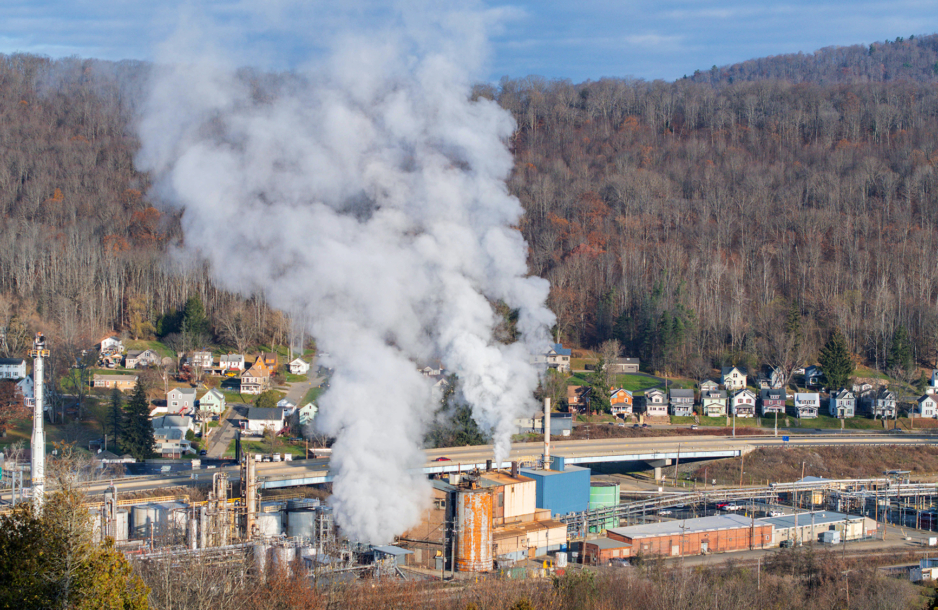 Oil refinery in a rural community.