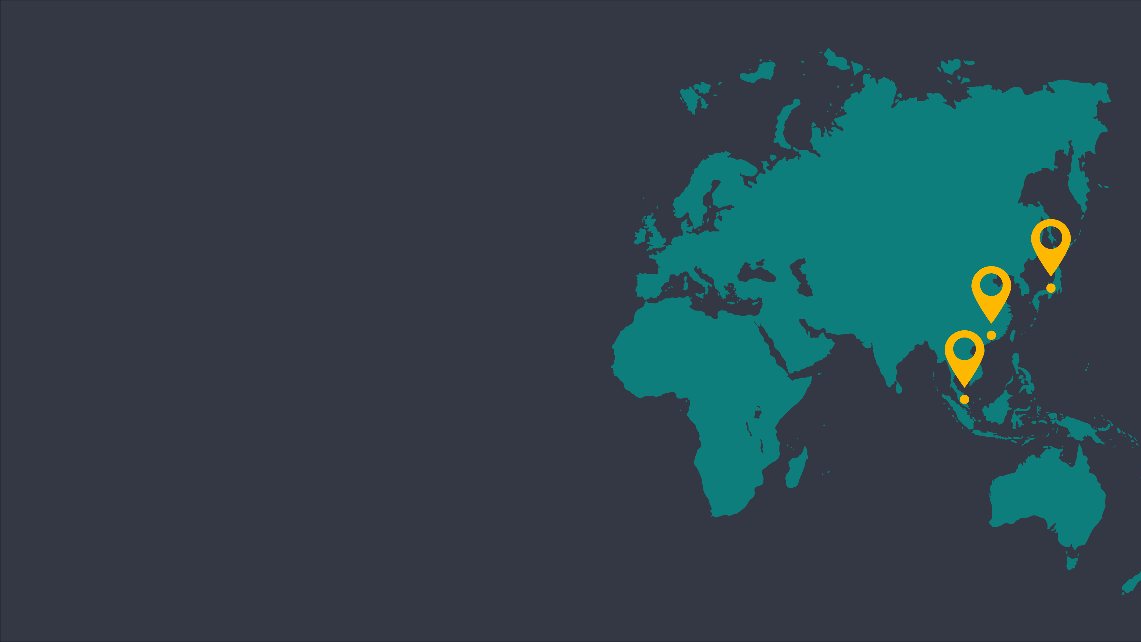 Global Quarter - Illustrated Map (with pin drops on Singapore, China, and Japan).