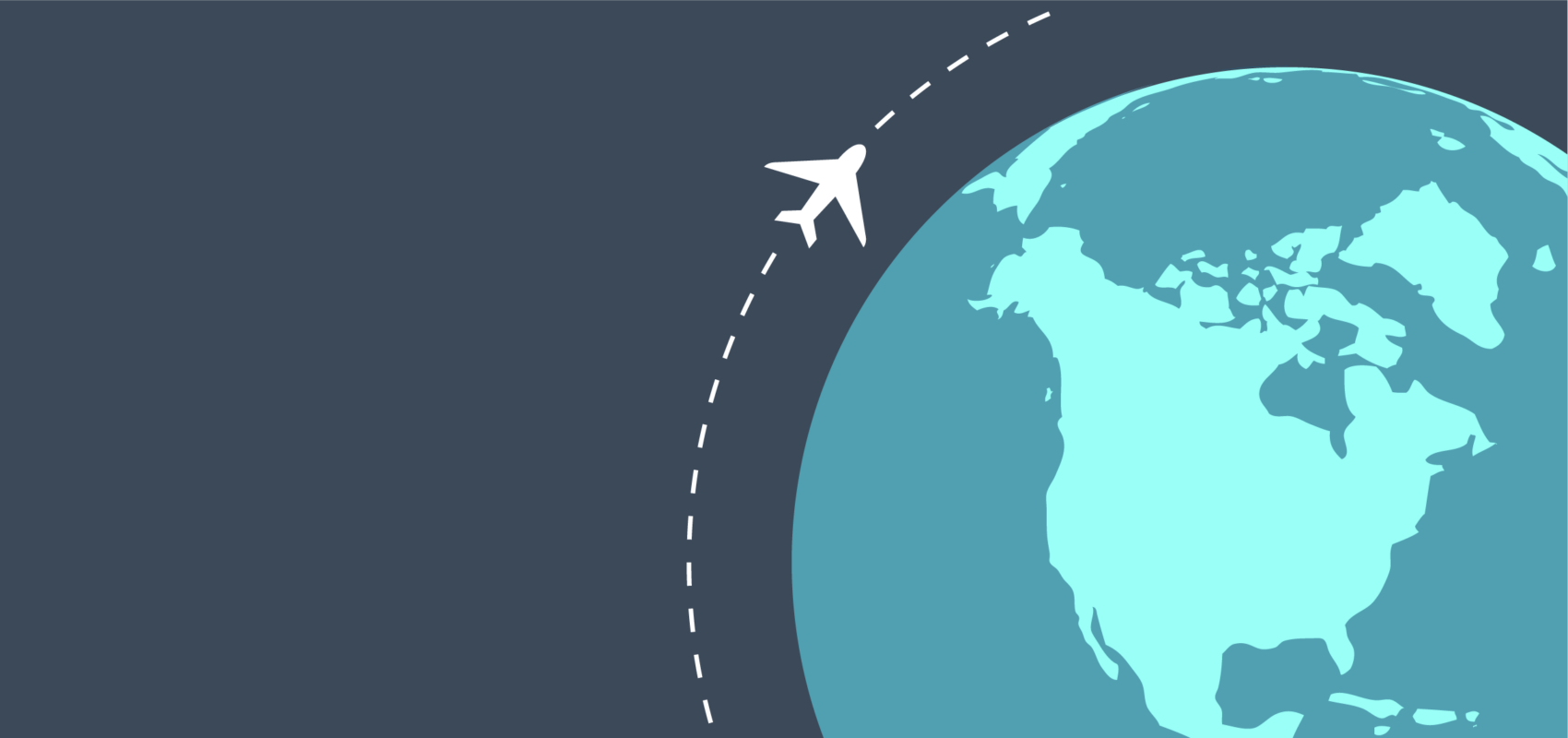 Illustration - plane circling the globe.