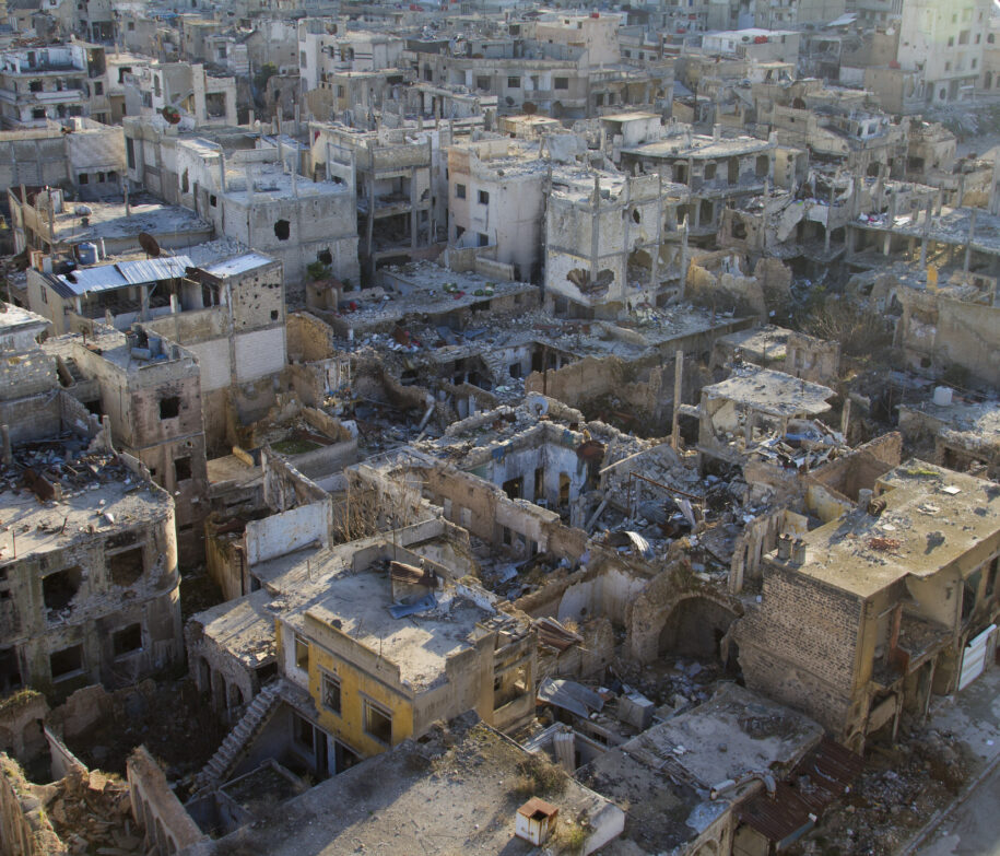 Center Of Homs City, Syria In Ruins