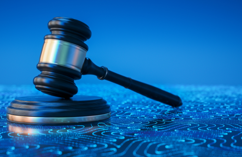 Cyber Law And Digital Justice Concept With Gavel