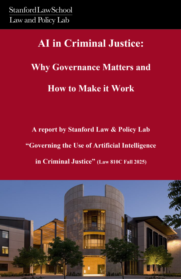 Report Cover: Governing the Use of Artificial Intelligence in Federal Criminal Justice (810C)