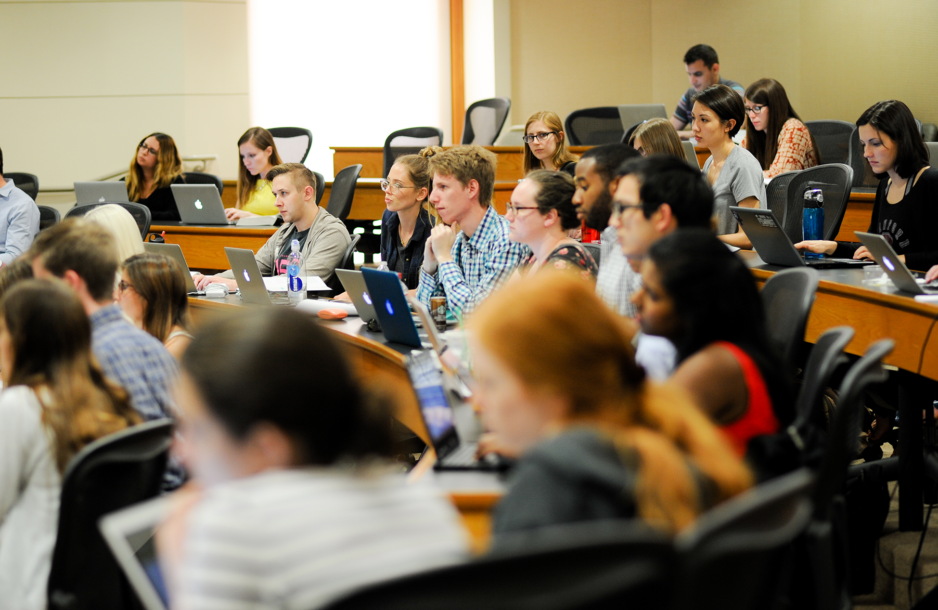 Stanford Law students in a lecture.