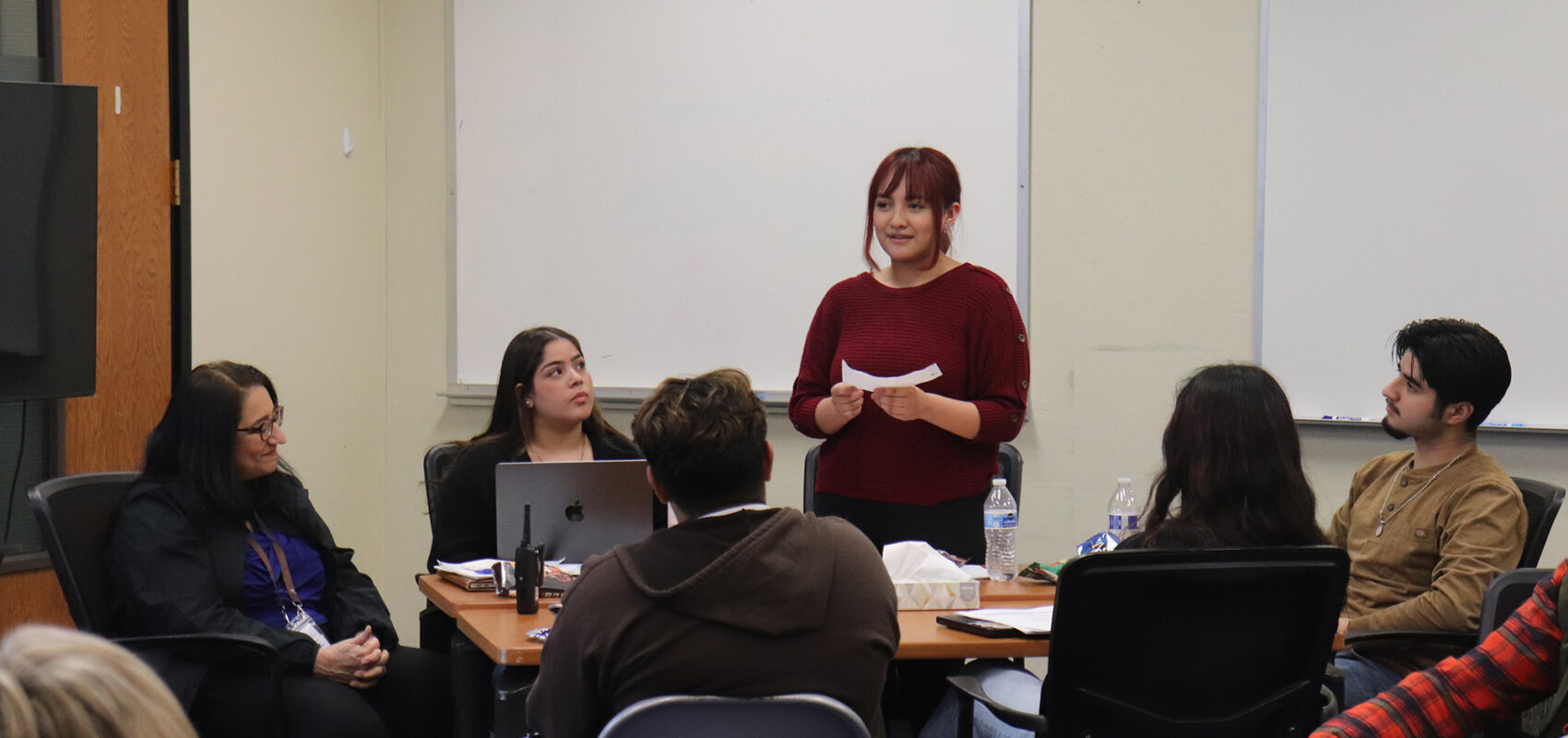 Roses Talk Law & Policy Lab practicum group discussion with students, teachers, and school administrators. (Roses Talk: Youth Participatory Action Research for Policy Impact)